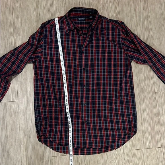 Consensus Size Medium Classic Red Plaid Men's Shirt - Picture 5 of 6